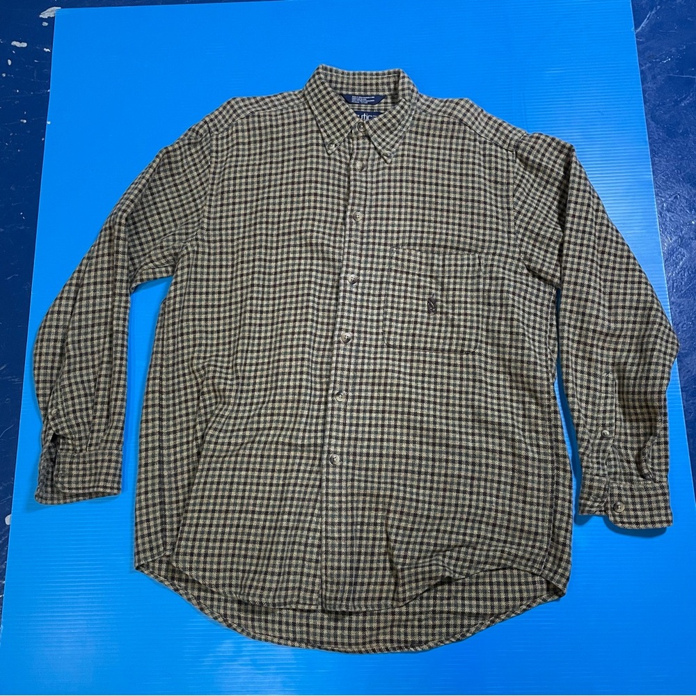 Nautica Men's Plaid Shirt - Green‎ and Brown